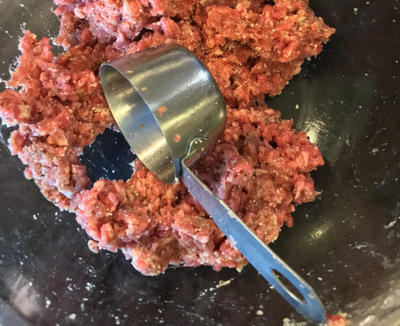 1/3 of a cup per meatball