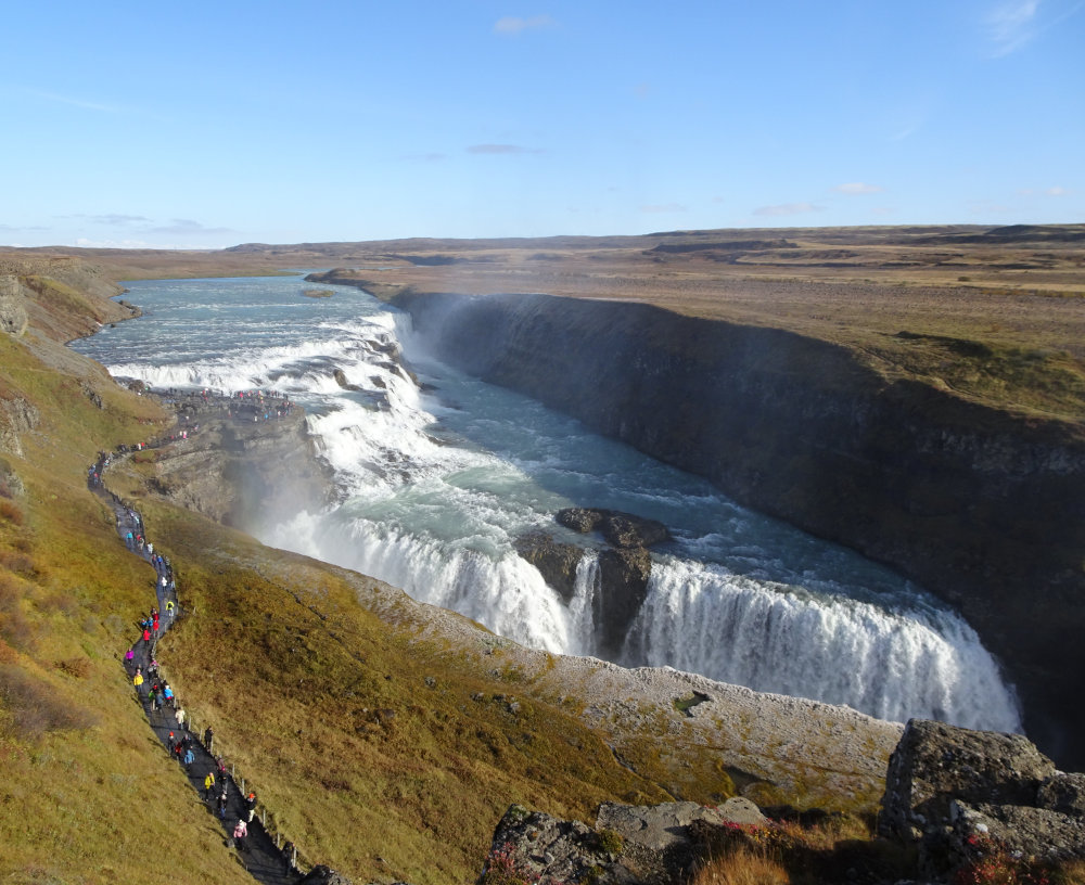 gullfoss aerial view