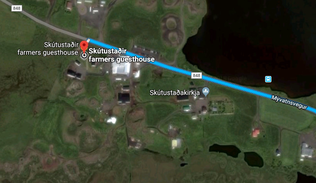 Skútustaðir farmers guesthouse map