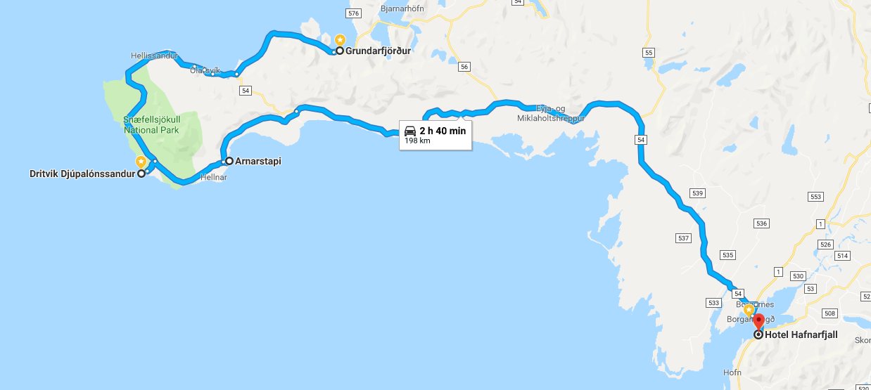 Today’s driving map