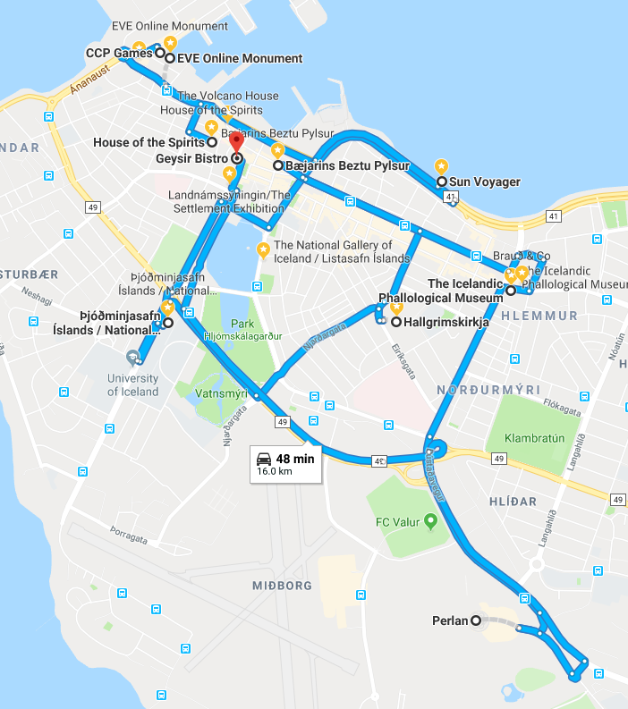 today’s driving map