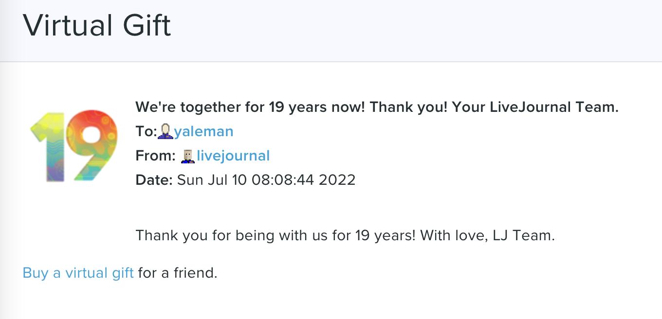 Thank you for being with us for 19 years! With love, LJ Team.