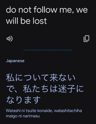 do not follow me, we will be lost