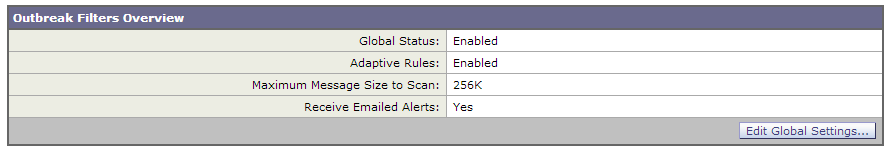 Ironport Outbreak Filters Configuration
