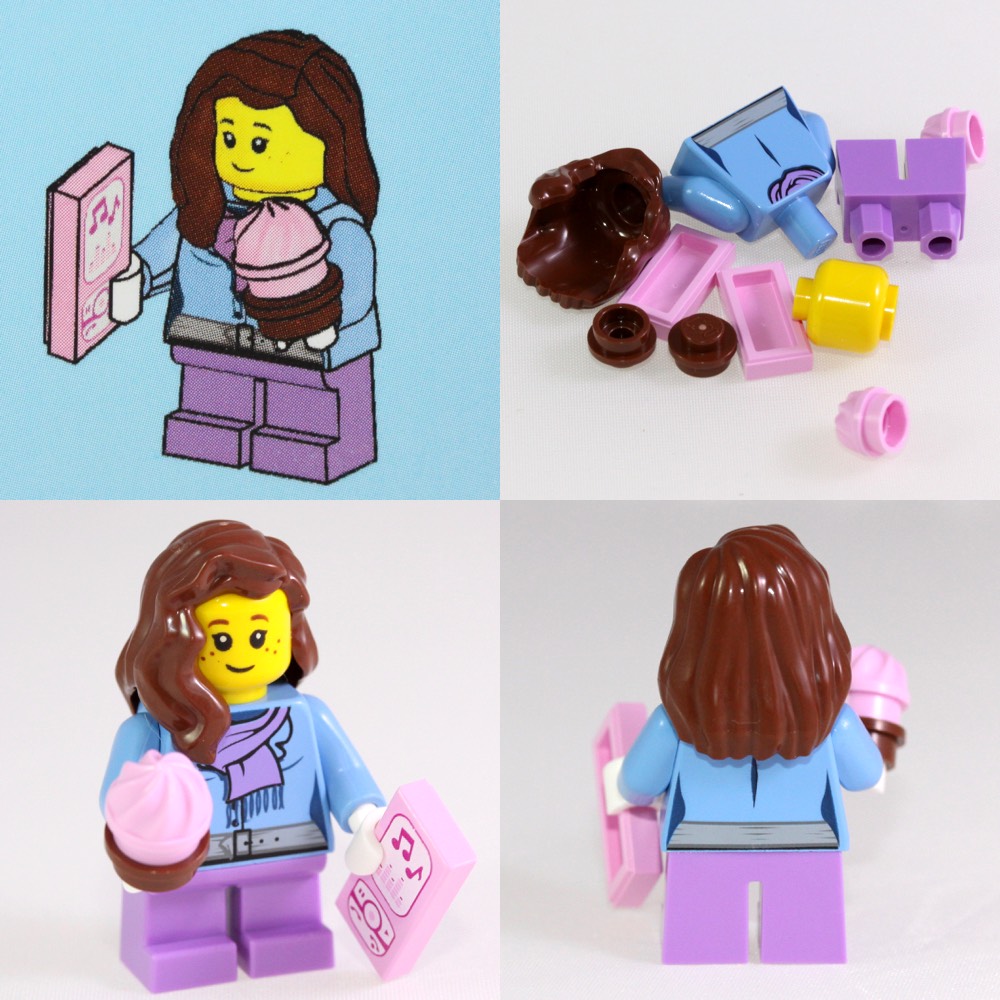 A young lady with a cupcake and a phone